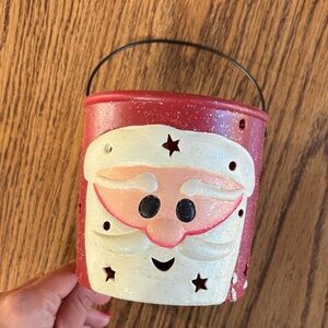 Festive Santa Candle Holder - Red and White